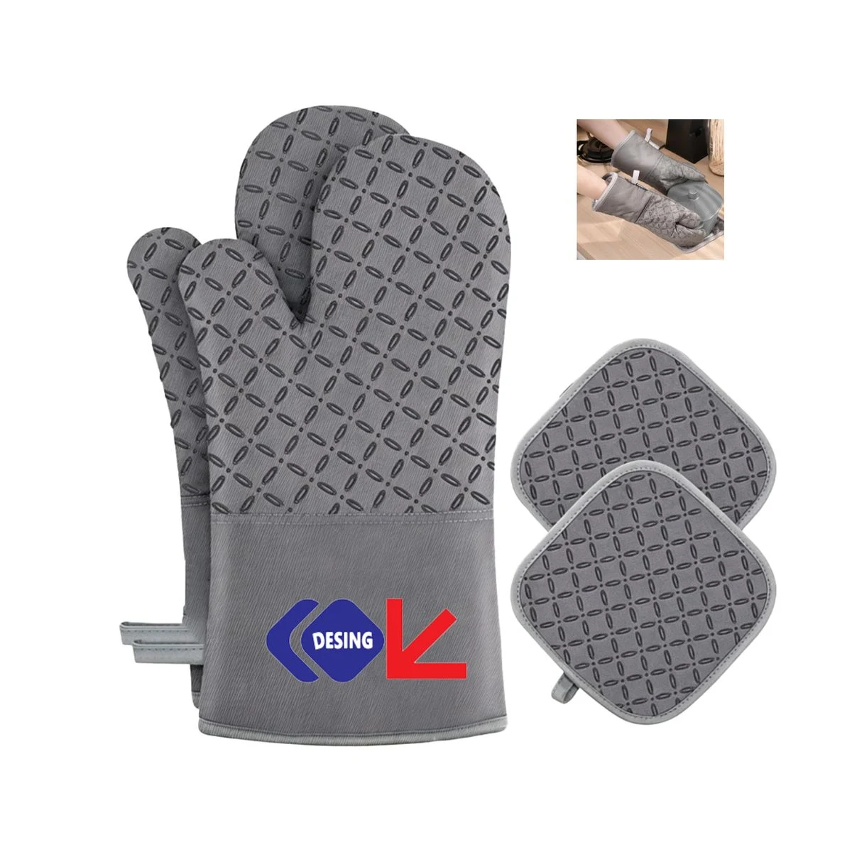 Silicone Non-Slip Heat-Resistant Gloves 1