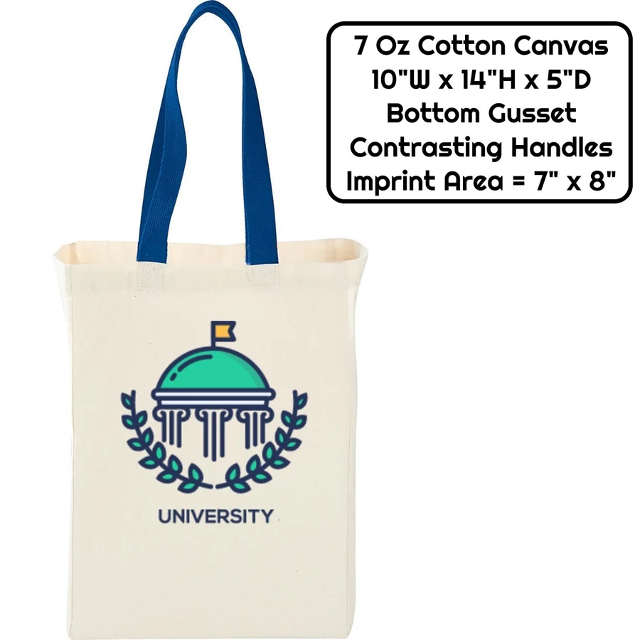 Sublimation 7 oz Poly Canvas Tote Bag - 10"W x 14"H x 5"G x, custom tote bag with logo imprint 1