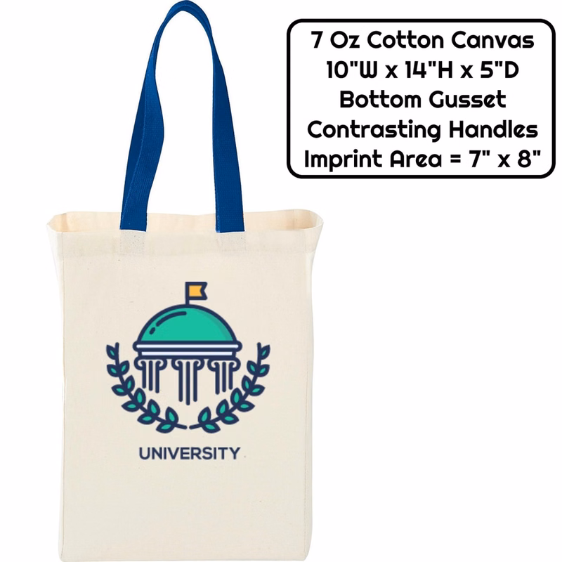Sublimation 7 oz Poly Canvas Tote Bag - 10"W x 14"H x 5"G x
