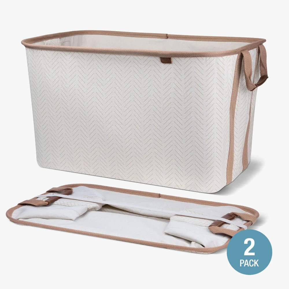 CleverMade® 2-PACK Premium Collapsible Laundry Basket LUXE 1