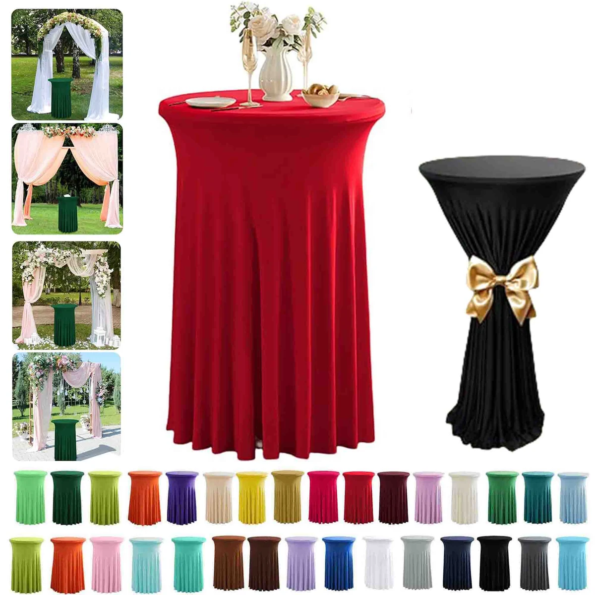 Round Tablecloth With Elastic Full Coverage Table Cover 1