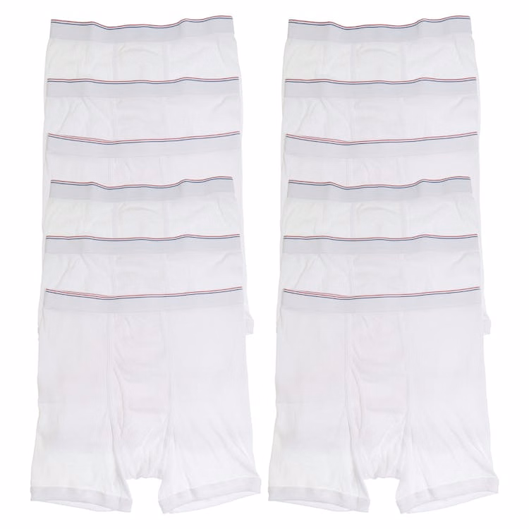 Men's Cotton Boxer Briefs - White