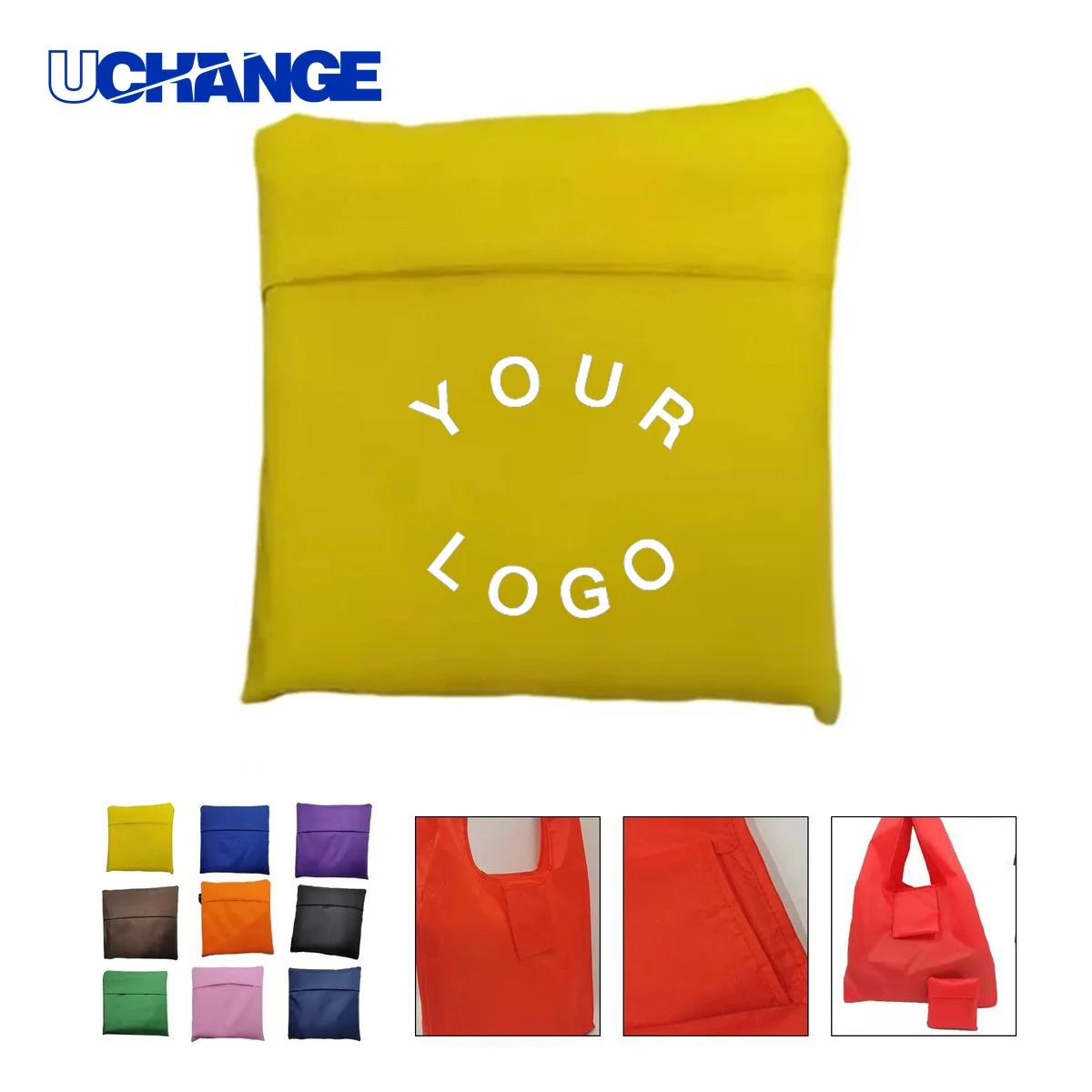 Foldable Terylene Shopping Bag Carrier 13.8 Inch, custom tote bag with logo imprint 1