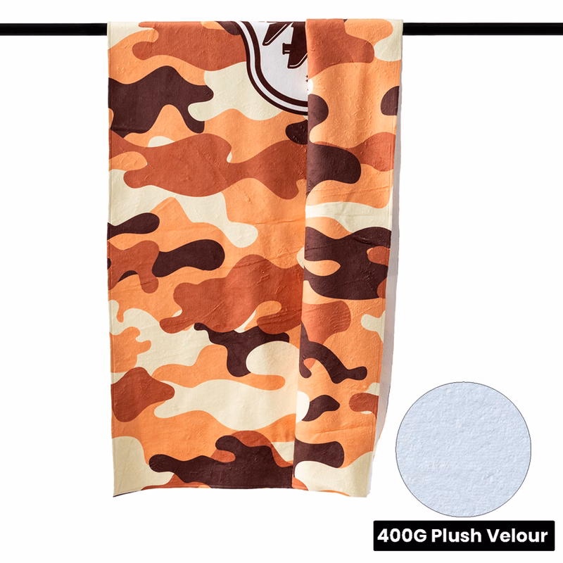 Subli-Plush Velour Beach Towel w/ Cotton Terry Back