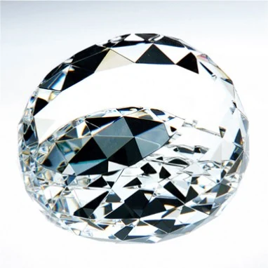 Gem Cut Crystal Paperweight - Clear 1