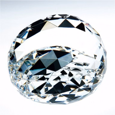 Gem Cut Crystal Paperweight - Clear