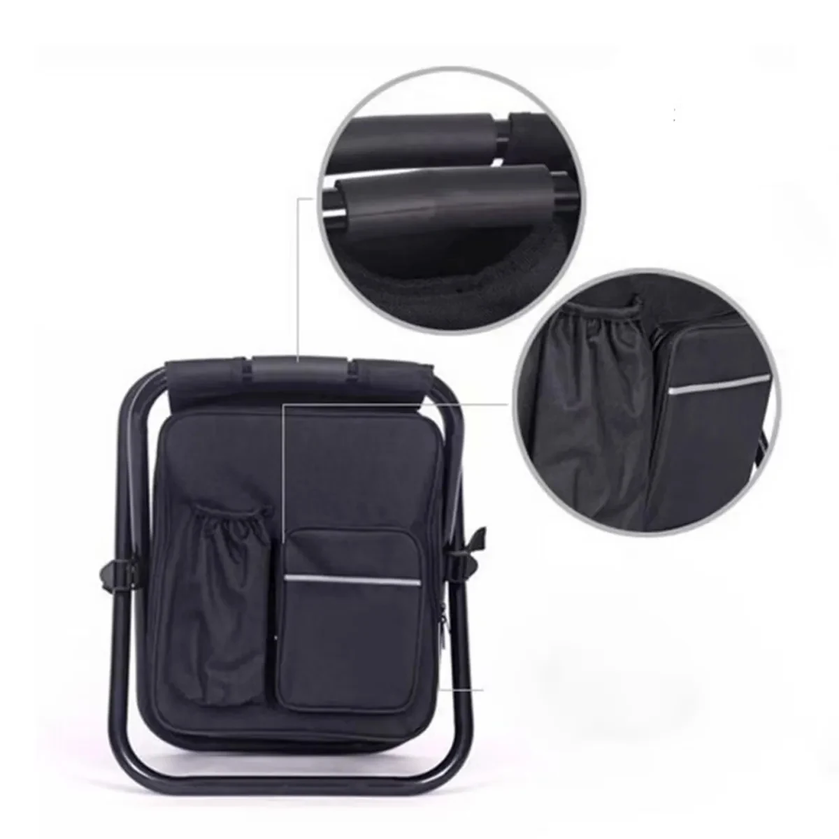 Portable Cooler Stool with Storage Pockets 1