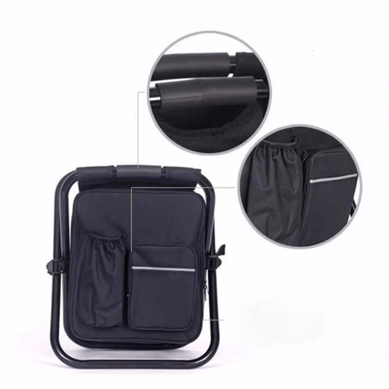 Portable Cooler Stool with Storage Pockets