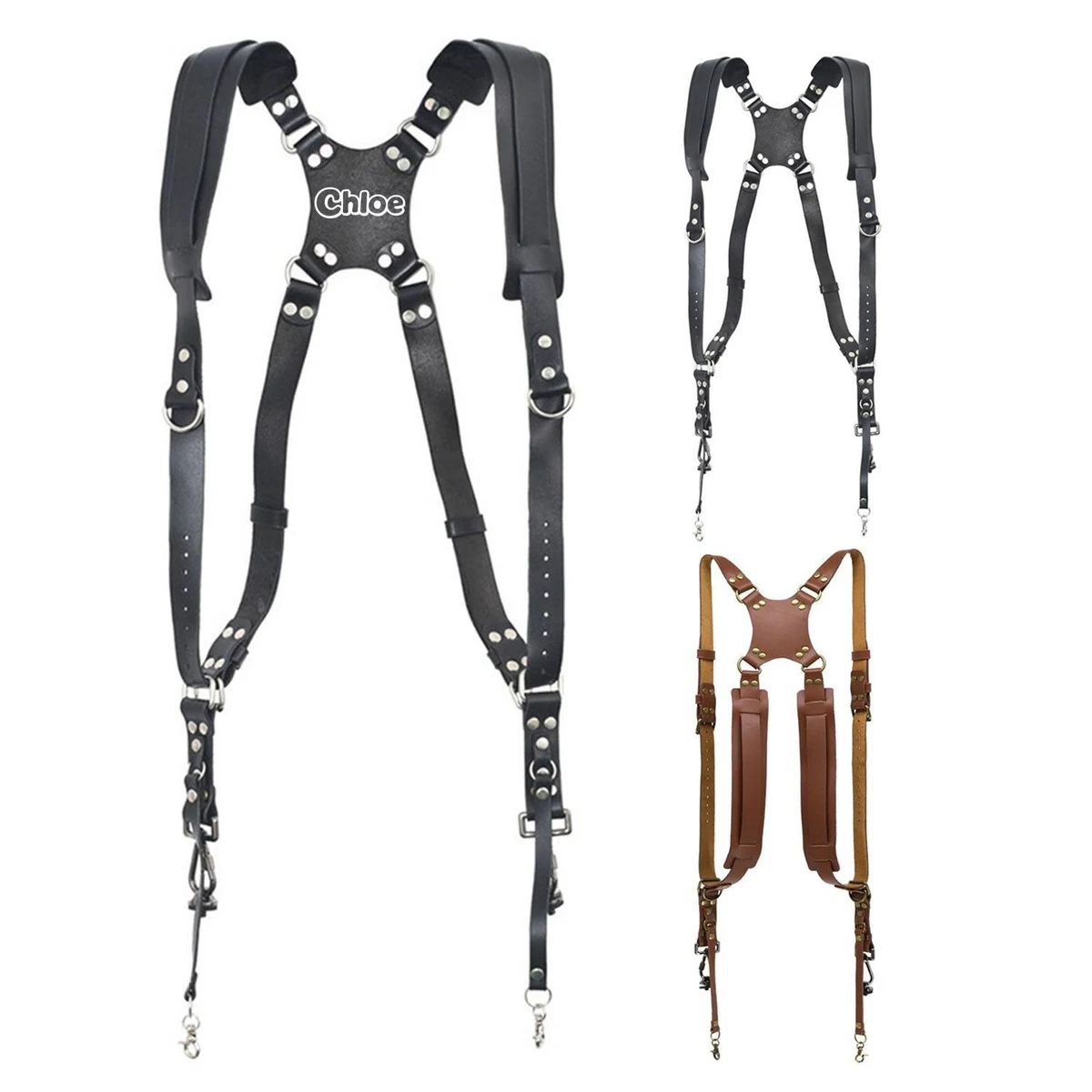 Genuine Leather Dual Shoulder Camera Strap 1