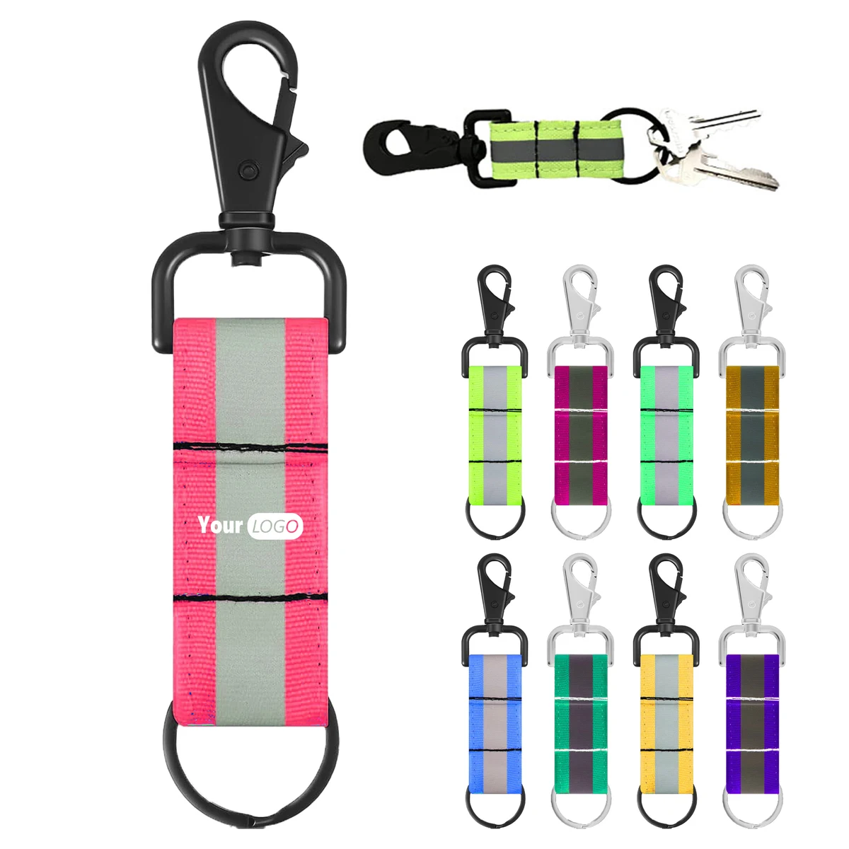 Nylon Durable Reflective Firefighter Keychain With Safety Patch Holder 1