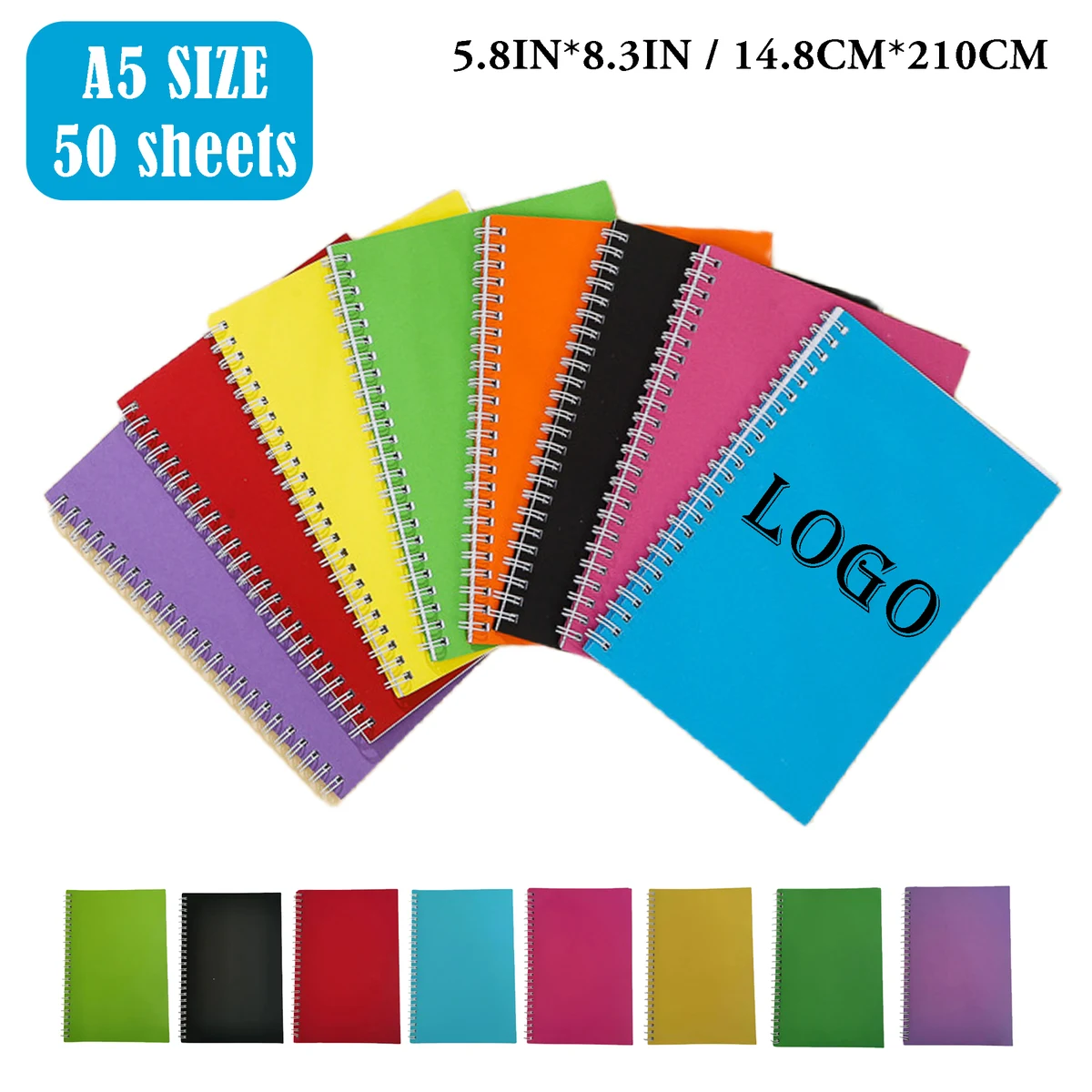 A5 Colorful Spiral Bound Notebooks MOQ50PCS 1