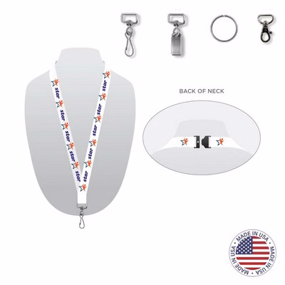 USA Made Full Color Digitally Sublimated Lanyard w/ Safety Sewn Breakaway - 1" w/ Clip Choice