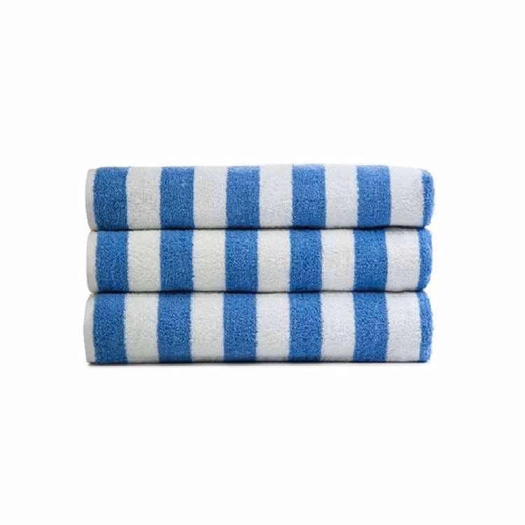 Jewel Cabana Stripe Pool Towels 24x50 Assorted Blue