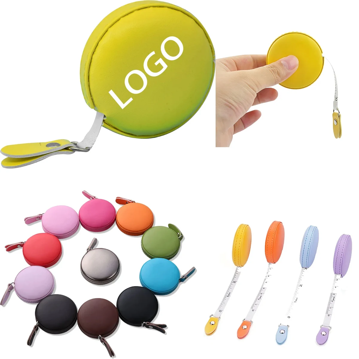 Mini PU Leather Round Sewing Tape Measure 1