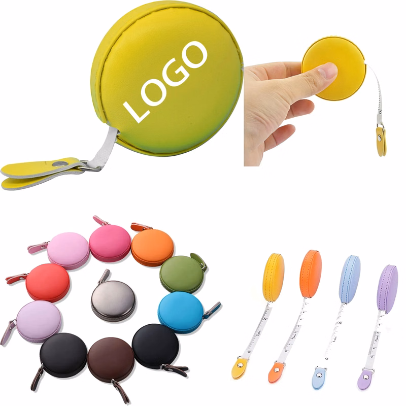 Mini PU Leather Round Sewing Tape Measure