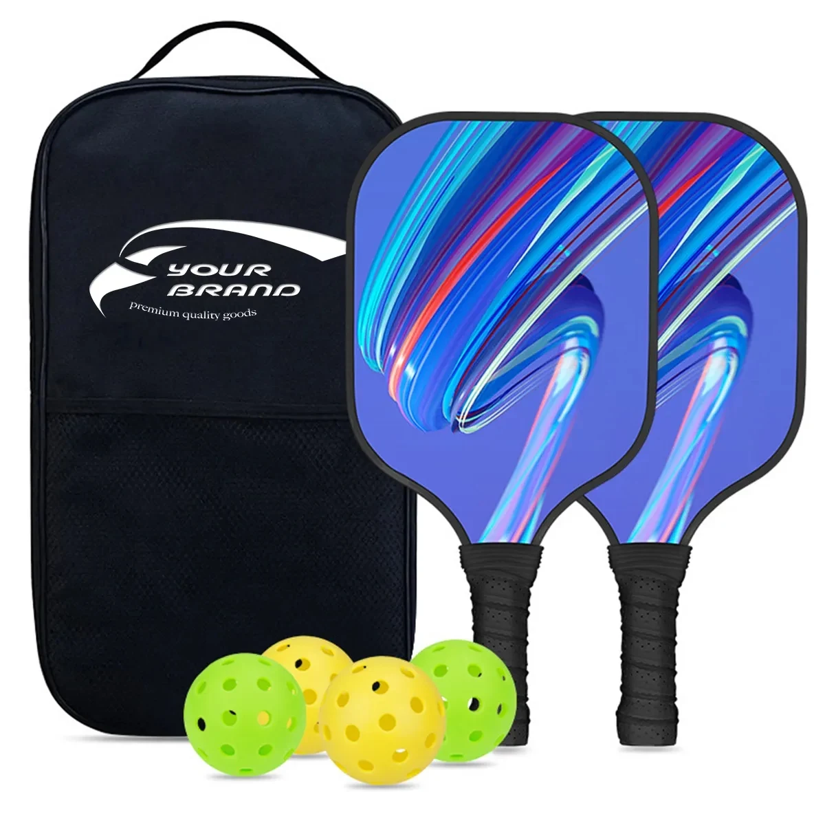 Unisex Comfort Grip Carbon Fiber Pickleball Paddles Set, custom sports ball with logo imprint 1