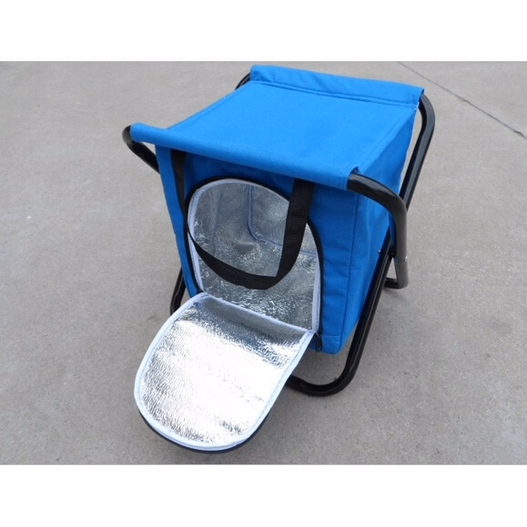 Fishing and Camping Square Chair with Aluminium Foil Ice Cooler Storage