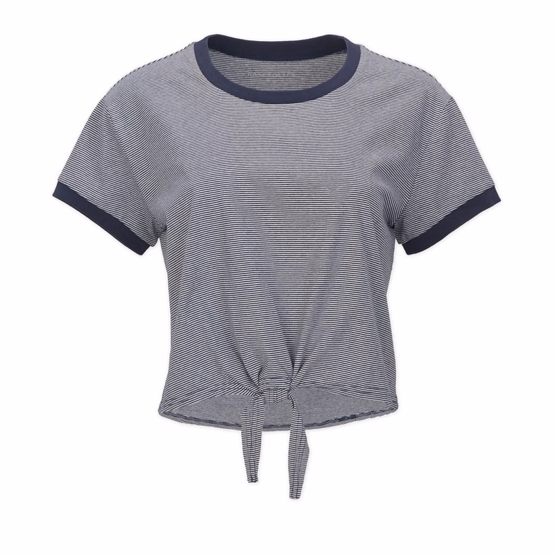BOXERCRAFT STRIPED TIE FRONT TEE
