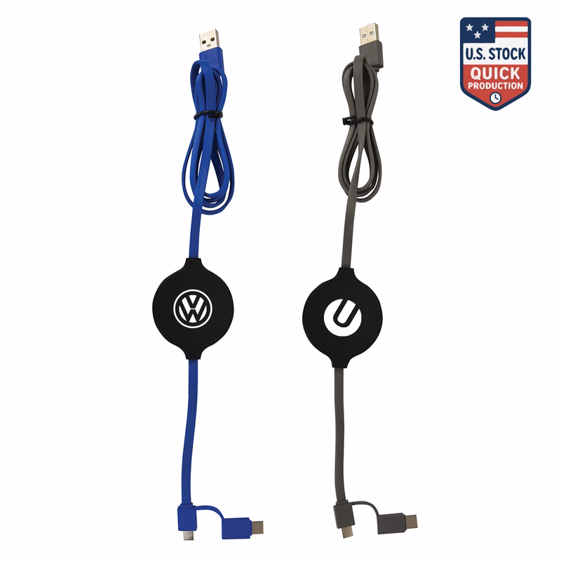 3-in-1 Charging Cable with Micro/TypeC/Lightning & Wireless Charging