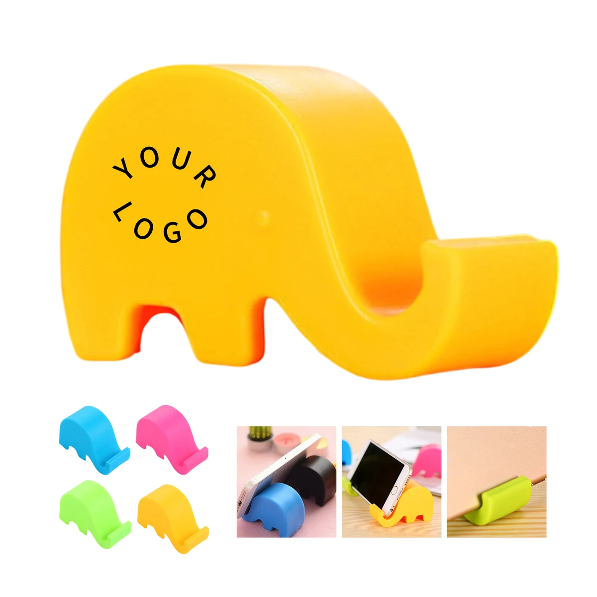 Plastic Baby Elephant Mobile Phone Holder Compact Size 1