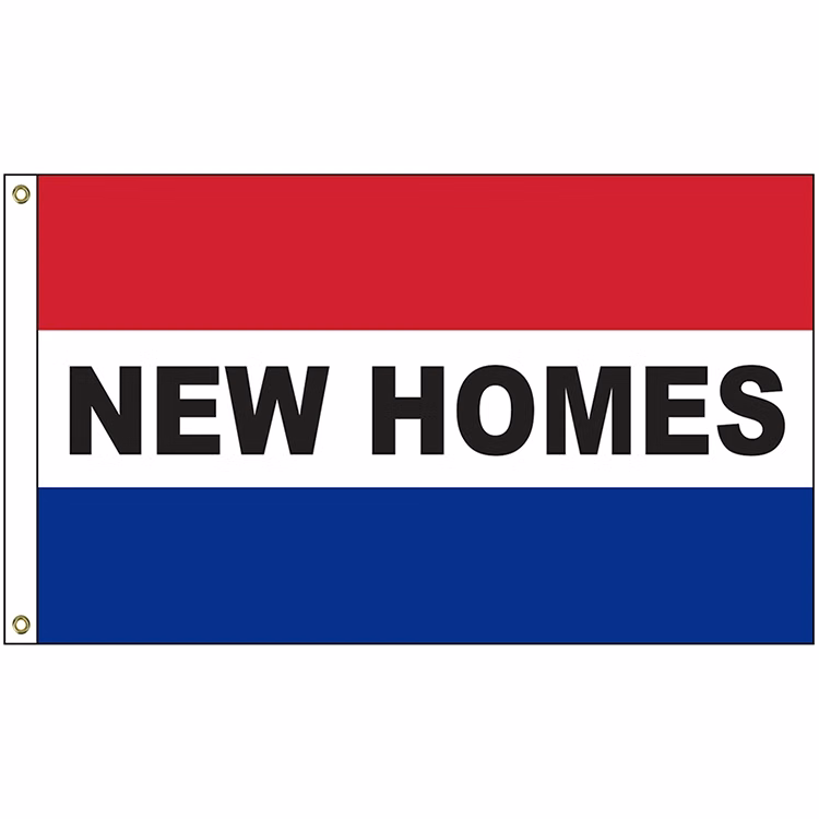 New Homes 3' x 5' Message Flag with Heading and Grommets