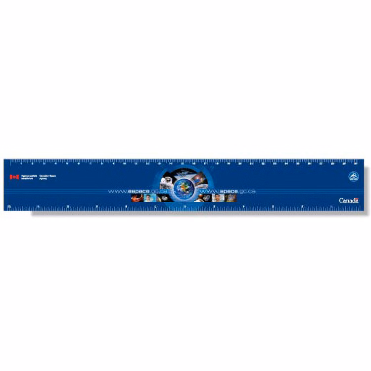 .020 White Plastic Ruler 1.75"x12.25" Rectangle / Square Corner, Full Colour