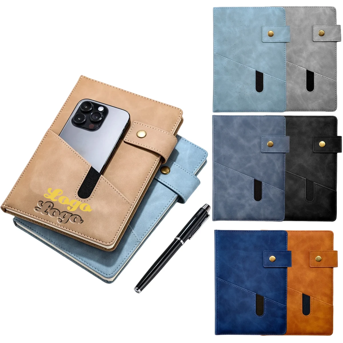 Leather Notebook With Phone Pocket Ideal For Office And Gift 1