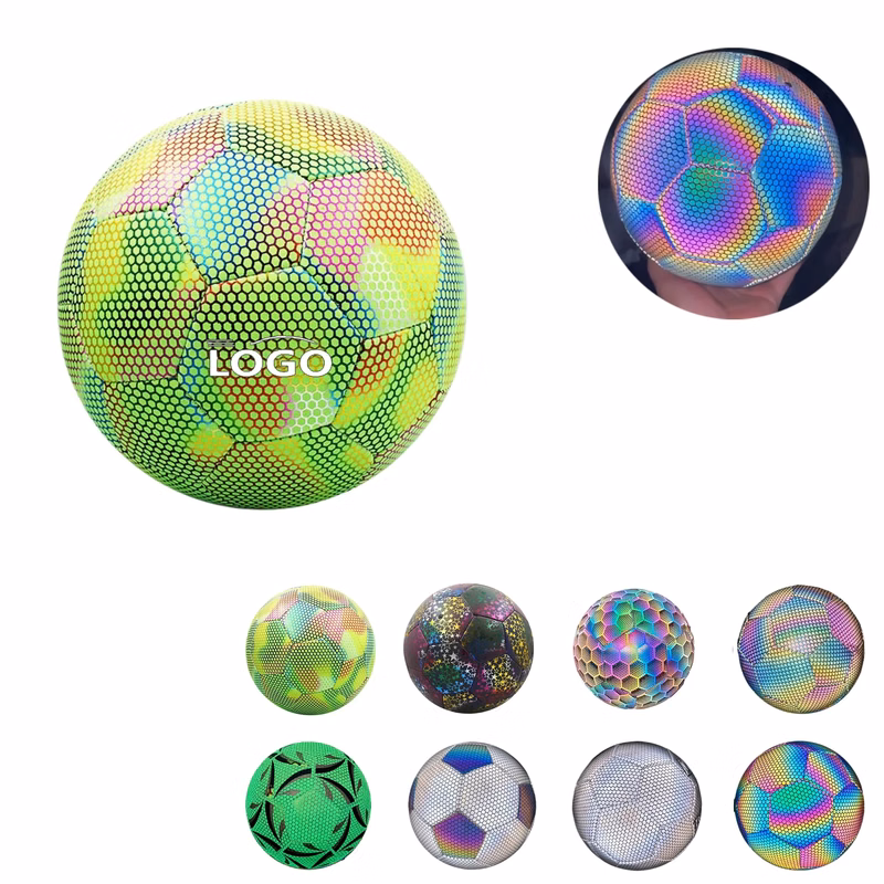 MOQ20 Reflective Glow Soccer Ball Size 5 or 4