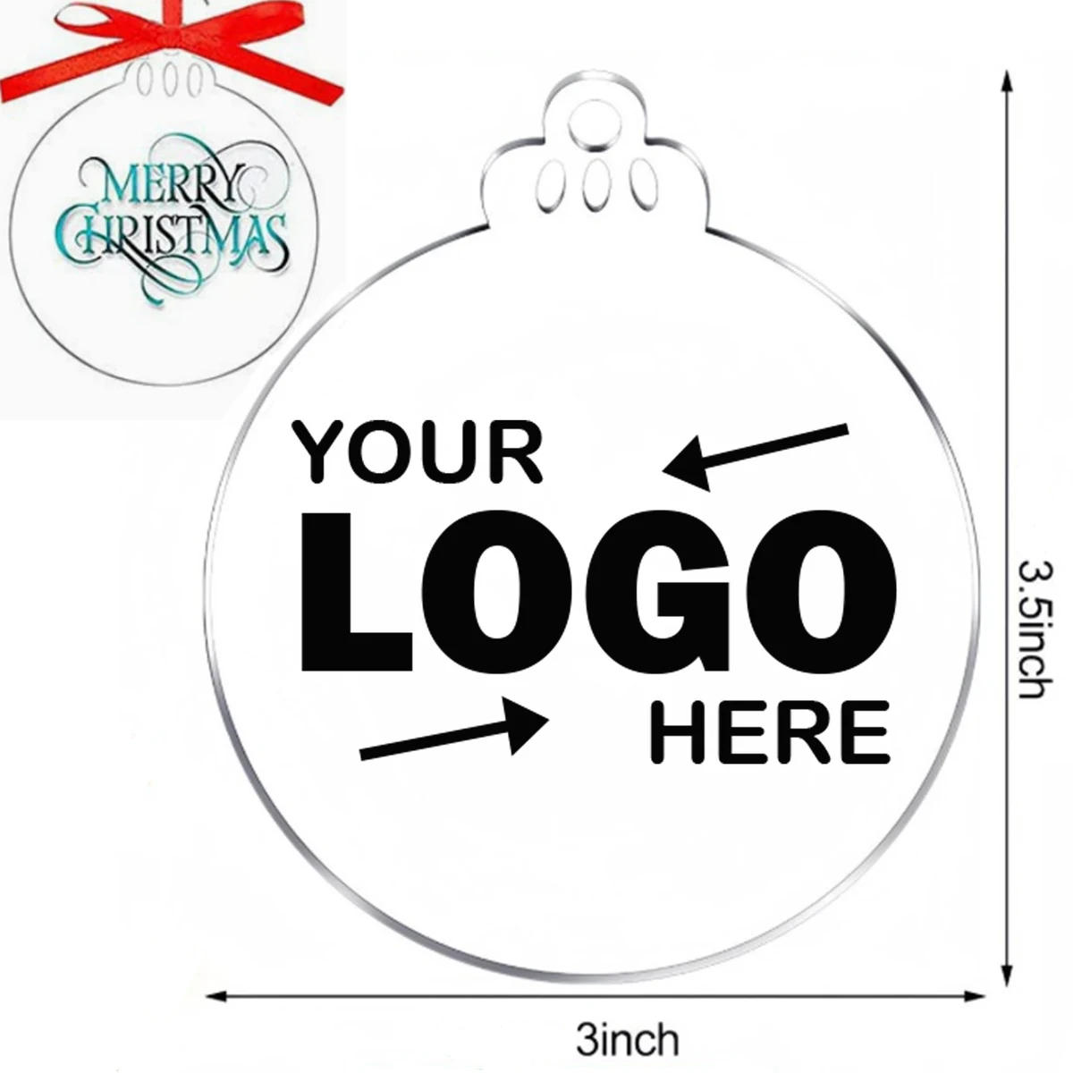 Custom Full-Color Printable Transparent Acrylic Christmas Ball Ornament 1