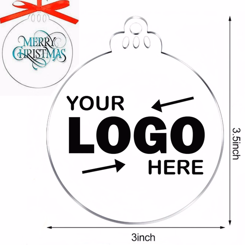 Custom Full-Color Printable Transparent Acrylic Christmas Ball Ornament