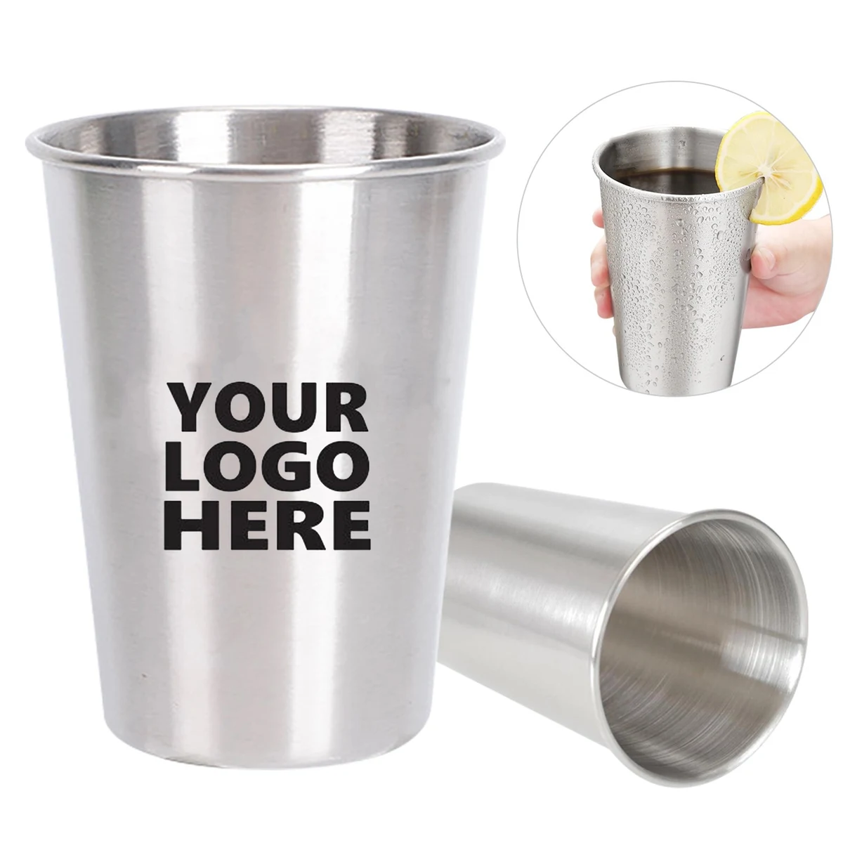16 OZ Single Wall Stainless Steel Pint Cup 1