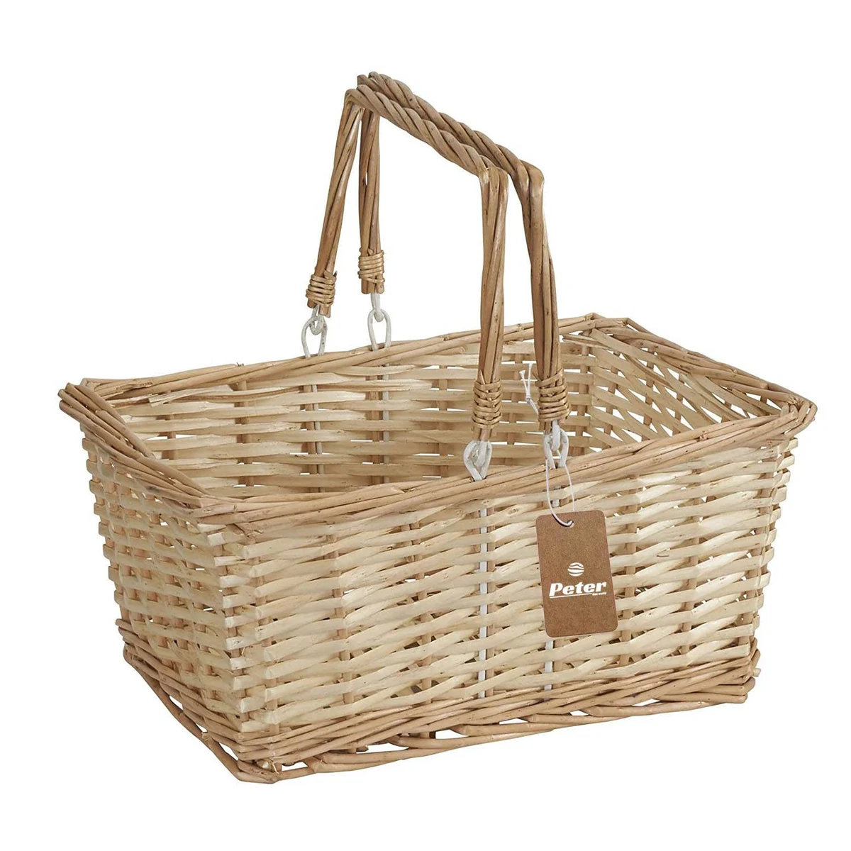 Portable Hand Woven Wicker Picnic Basket w/ Handle 1