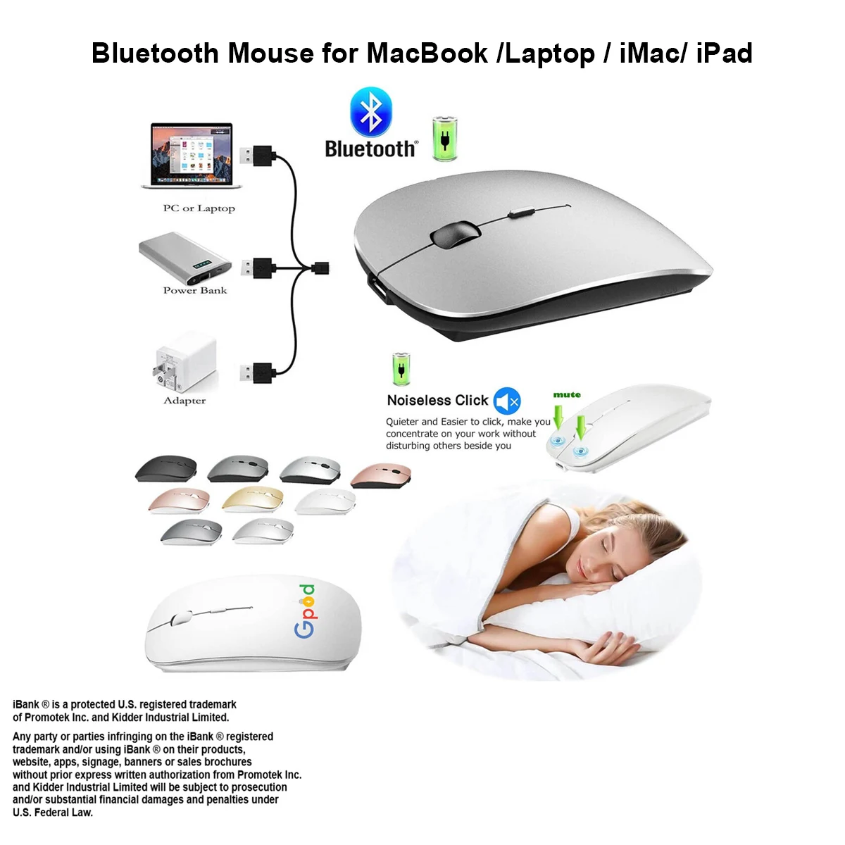 iBank ® Bluetooth Mouse for MacBook /Laptop / iMac/ iPad 1