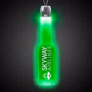 Round Bottle Green Light-Up Acrylic Pendant Necklace