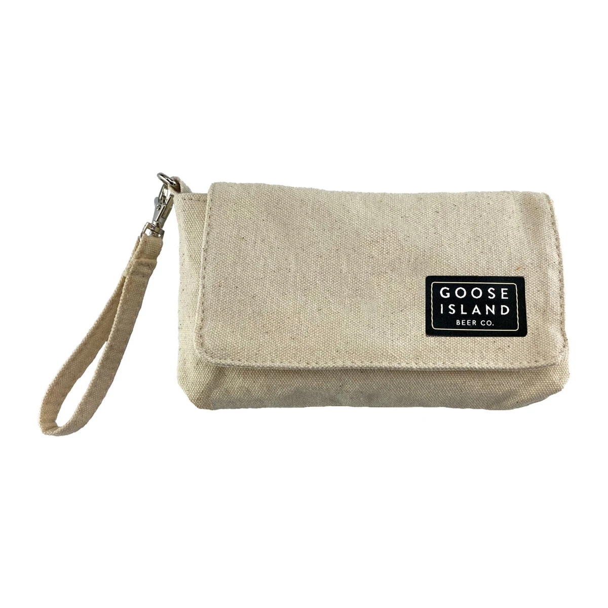 Canvas Wristlet Bag w/ Woven Patch 1