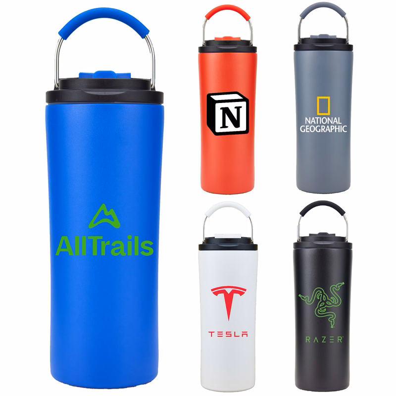 Apex 21 Oz. Double Wall Vacuum Insulated Travel Tumbler with Handle and Straw