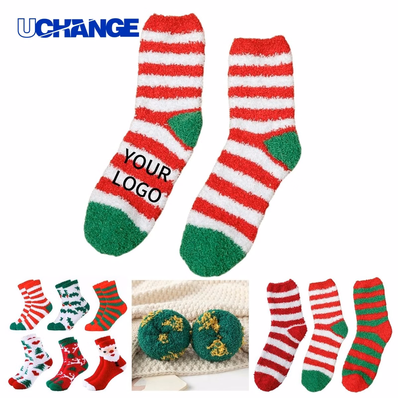 Horizontal Striped Floor Socks with Grip for Home Use