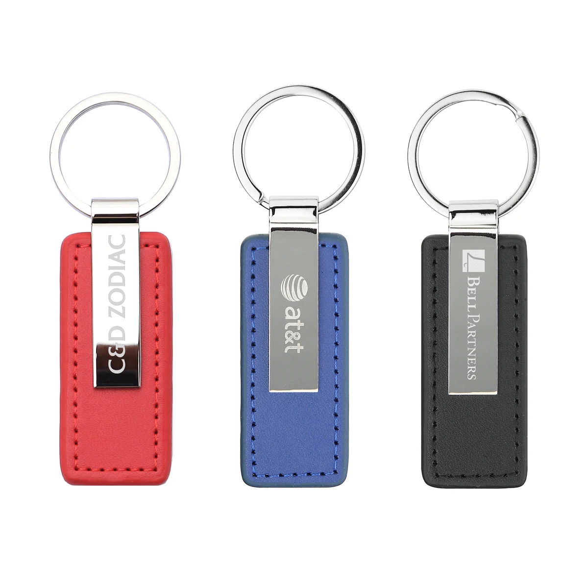Oceanside Leather Key Chain - Blue 1