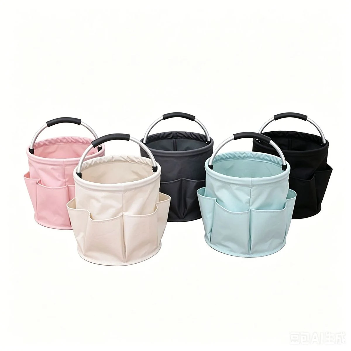 Collapsible Multi-Purpose Storage Basket with Aluminum Handle 1
