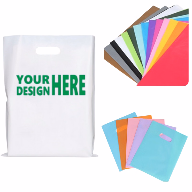 Custom Logo Punch Handle Plastic Shopping Bag