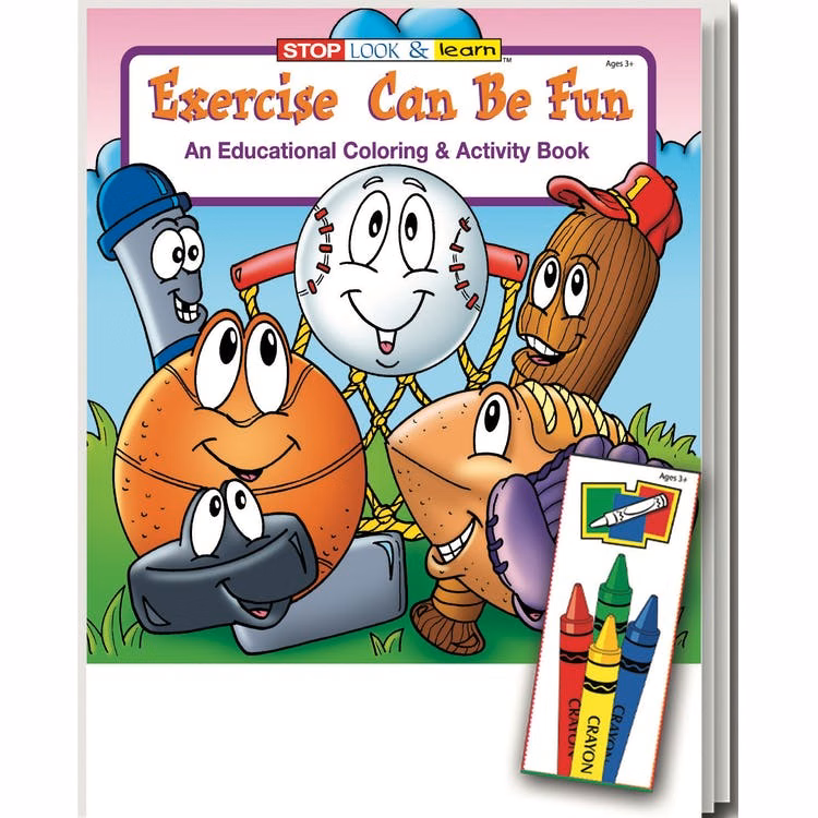 Exercise Can Be Fun Coloring Book Sets - 16 Pages 4 Colors