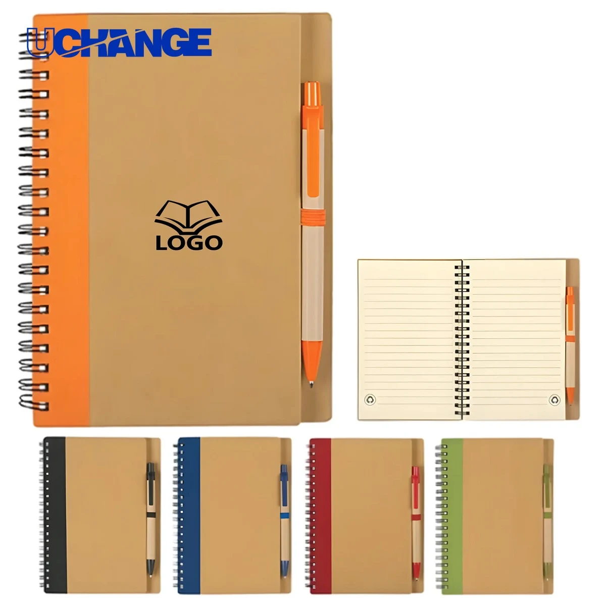 Eco-Inspired Spiral Notebook and Pen Set 1
