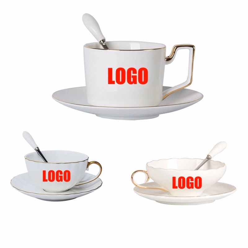 Custom Porcelain Coffee Cups with Gold Trim