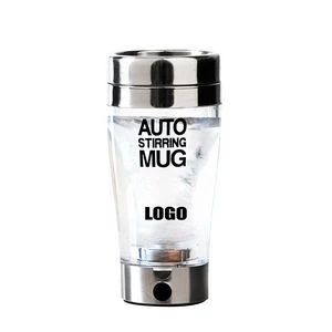 400ml Clear Stainless Steel Blending Cup With Lid, custom water bottle with logo imprint 1