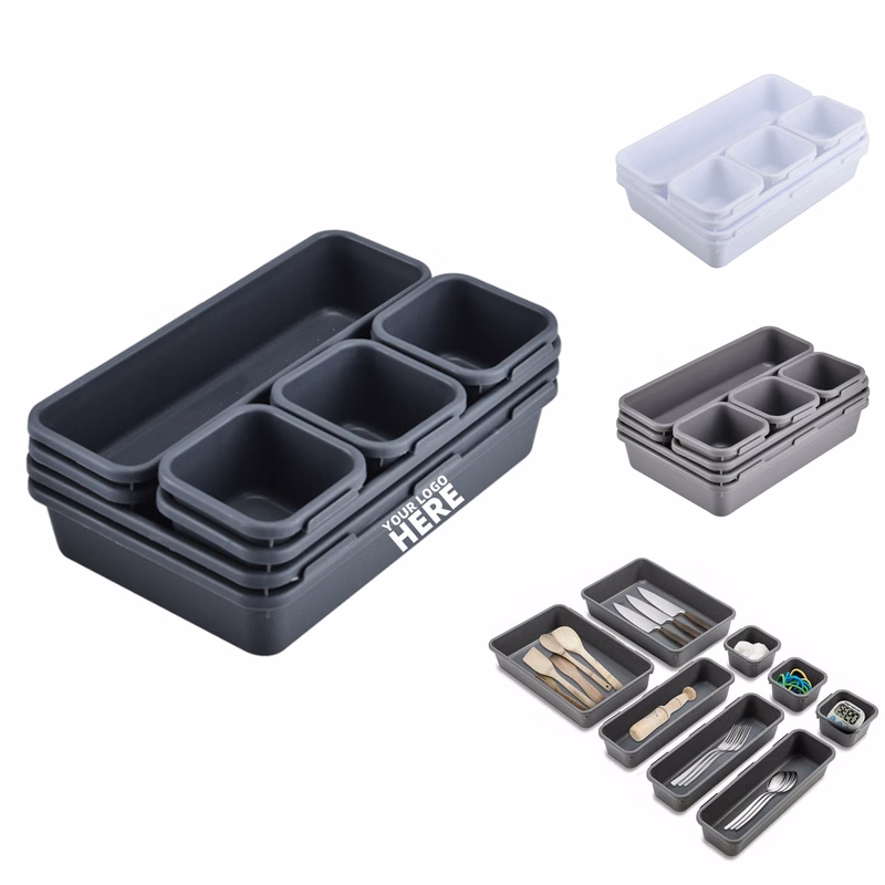 8Pcs Interlocking Desk Drawer Organizer Tray