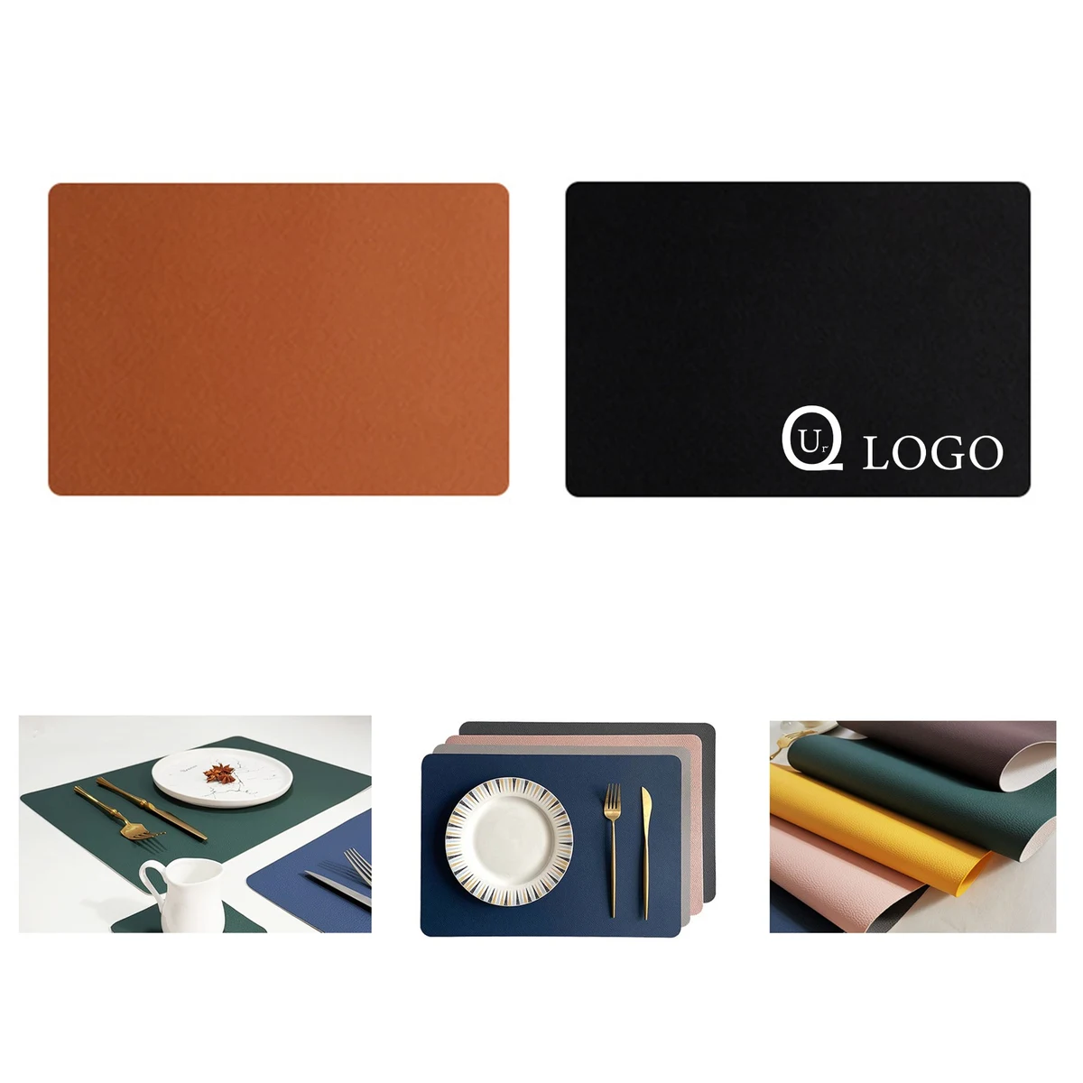Two-Tone Leather Placemat 1
