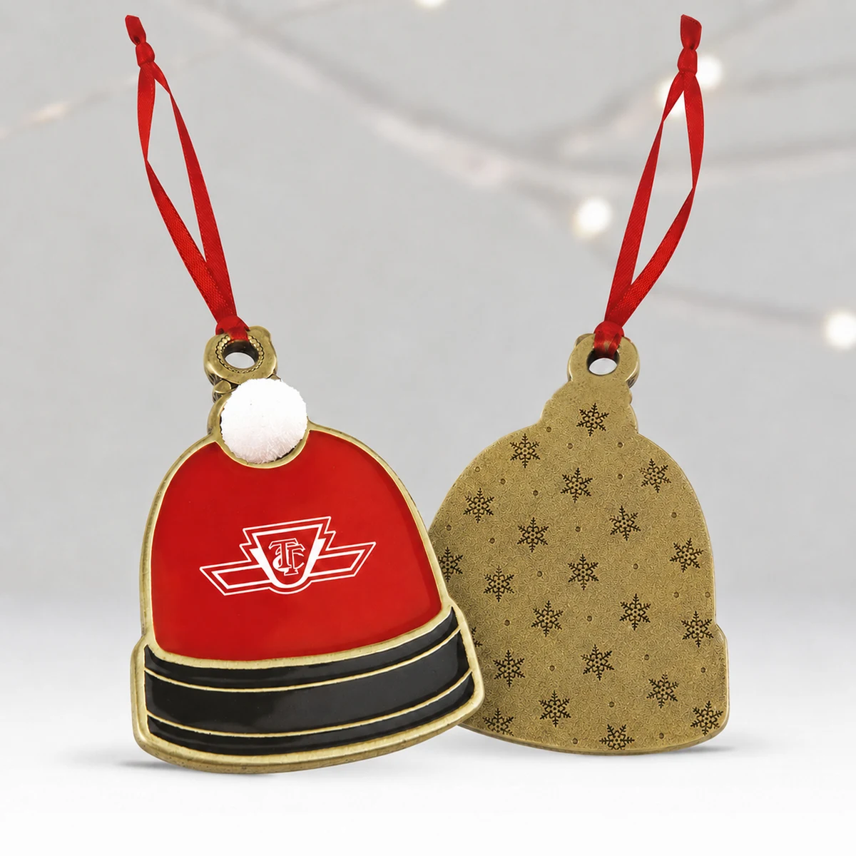 Snow Winter Hat Ornament (Printed) 1