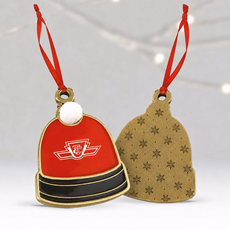 Snow Winter Hat Ornament (Printed)