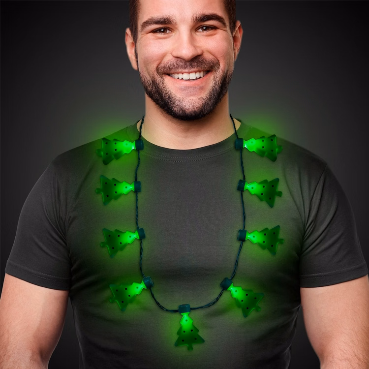 LED Christmas Tree Necklace