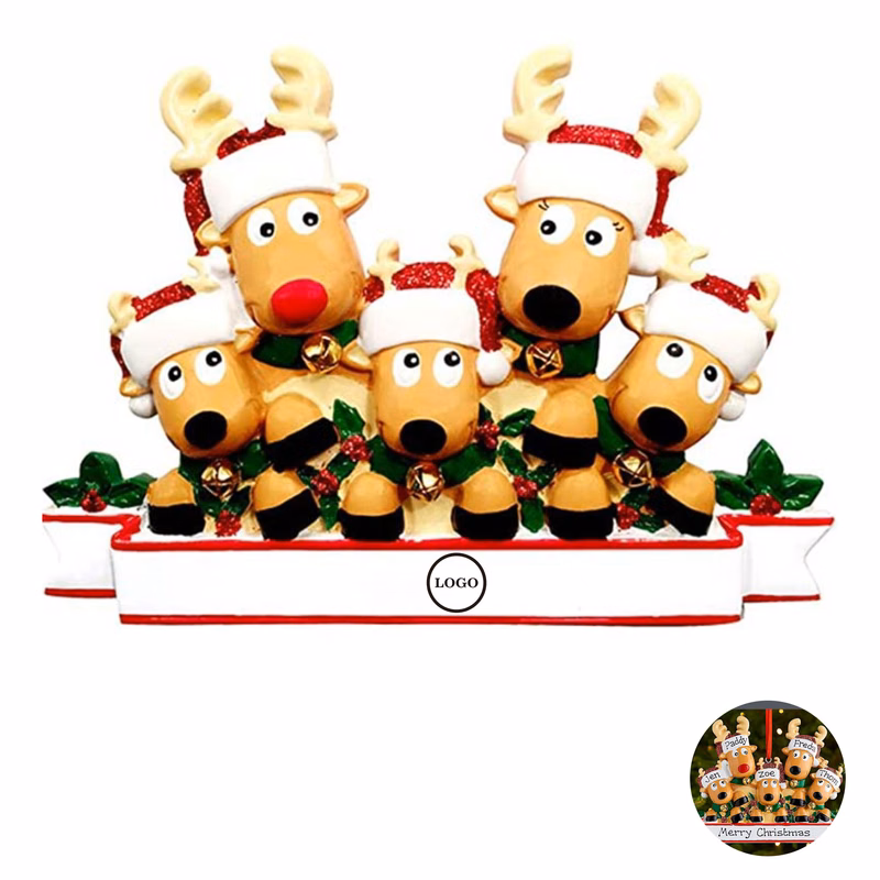 Personalized Resin Reindeer Christmas Ornament